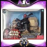 HASBRO Star Wars: Darth Maul and Sith Speeder (SWEP1)12 inch figure 2000 (Japanese Tomy release) import Double signature "Ray Park"
